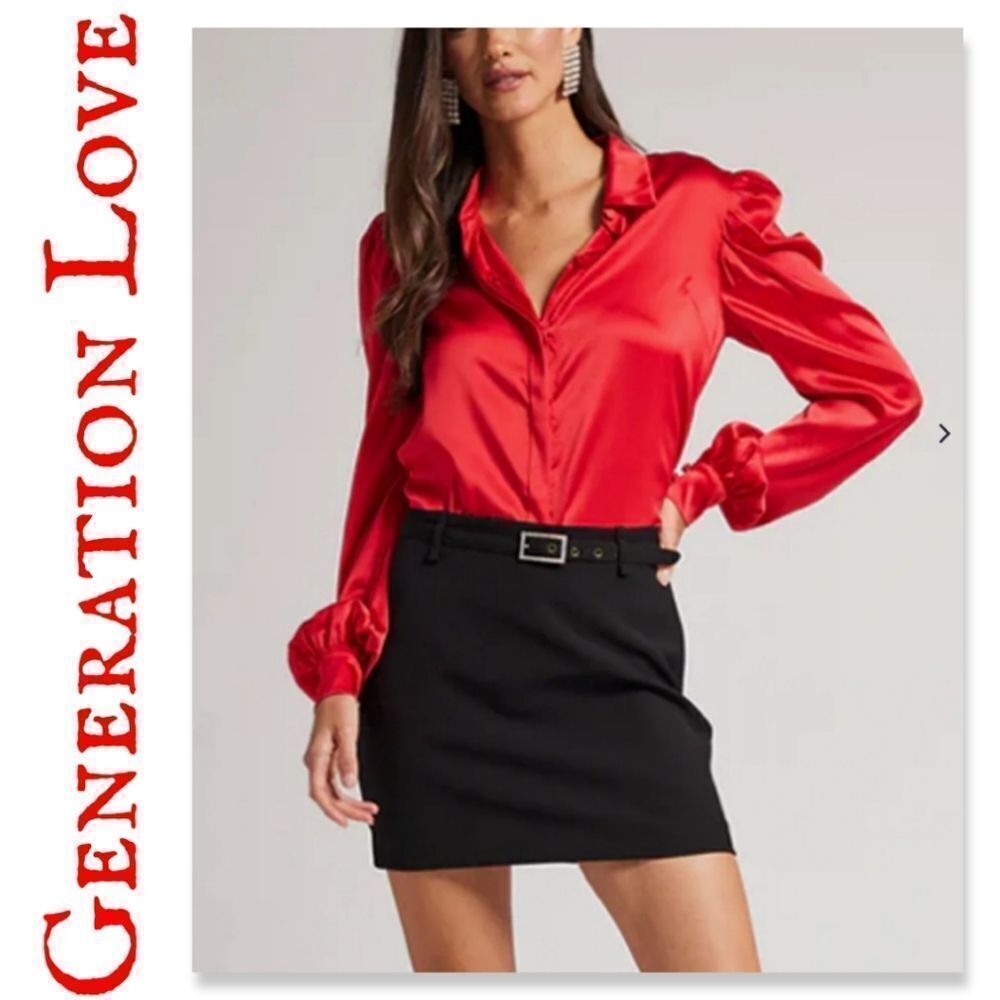 NWT Generation Love Crissy Blouse in Red